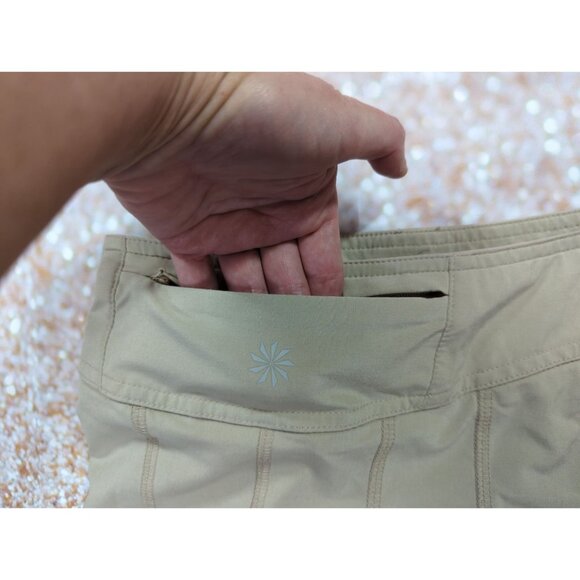 Athleta Womens Tan Athletic Skort Size 2 comfort stretch Polyester Spandex - Picture 2 of 9
